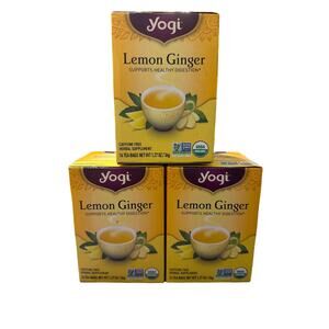 Lot of 3 - Yogi Lemon Ginger Tea Supports Healthy Digestion Herbal Tea New